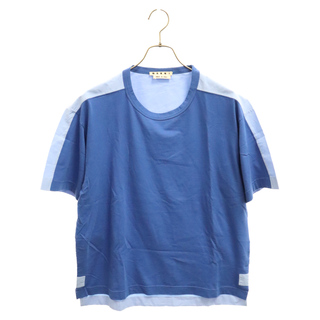 マルニ(Marni)のMARNI マルニ 18AW コットン切り替え バイカラー 半袖Tシャツカットソー ブルー HUMU0009Q0 STJ242(Tシャツ/カットソー(半袖/袖なし))