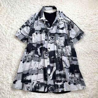 リミフゥ(LIMI feu)の【美品】LIMI feu 転写プリント 半袖シャツ　黒　21ss　ヨウジヤマモト(シャツ/ブラウス(半袖/袖なし))