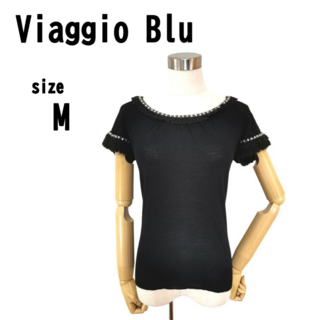 【M(2)】Viaggio Blu ビアッジョブルー トップス 薄手ニット(Tシャツ(半袖/袖なし))