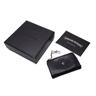 クロムハーツ(Chrome Hearts)の極美品 CHROME HEARTS クロムハーツ コインケース 小銭入れ ウォレットチェーン シルバー925 レザー 中古 64383(コインケース/小銭入れ)