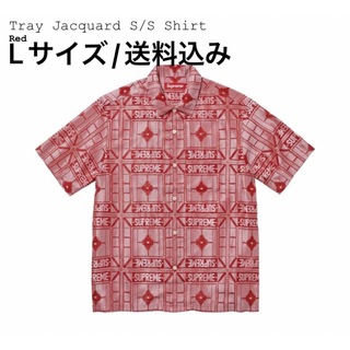 シュプリーム(Supreme)のSupreme Tray Jacquard S/S Shirt Red L(シャツ)