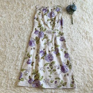 LAURA ASHLEY - ローラアシュレイ　花柄ロングワンピース　ノースリーブ　大きいサイズ　XL