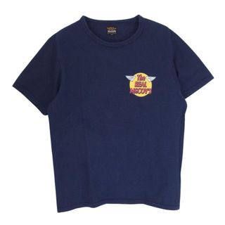 ザリアルマッコイズ(THE REAL McCOY'S)のThe REAL McCOY'S ザリアルマッコイズ LOGO TEE S/S ロゴ プリント Tシャツ ネイビー系 38【中古】(シャツ)