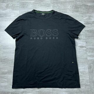ヒューゴボス(HUGO BOSS)の美品 HUGO BOSS ヒューゴボス ビッグロゴ Tシャツ 黒 ブラック XL(Tシャツ/カットソー(半袖/袖なし))