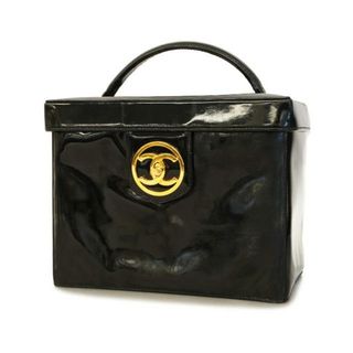 シャネル(CHANEL)の【4ie6258】シャネル バニティバッグ/パテントレザー/ブラック/ゴールド金具 【中古】 レディース(その他)