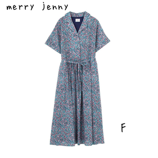 merry jenny - メリージェニー ロング Aライン フレアワンピース 花柄 薔薇 ボタニカル F