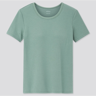 ユニクロ(UNIQLO)のユニクロ エアリズム コットン リブ ブラ Tシャツ(Tシャツ(半袖/袖なし))