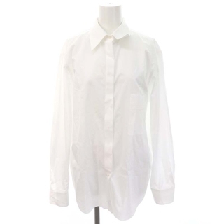エルメス ワンポイント刺繍 2way 比翼ボタン シャツ 長袖 42 白
