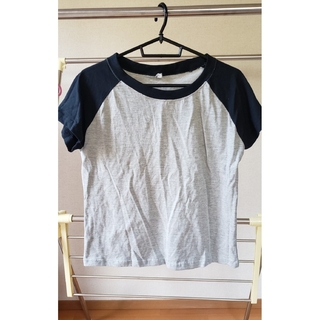 ARVORE PLANO ツートーンカラー　Ｔシャツ　ブラック　グレー　Ｌ(Tシャツ(半袖/袖なし))