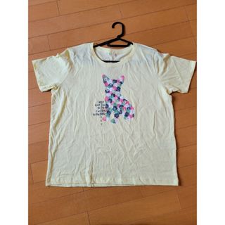 イオン(AEON)のLL 　Tシャツ　黄色　新品　犬　ドッグ　TOPVALU COLLECTION(Tシャツ(半袖/袖なし))