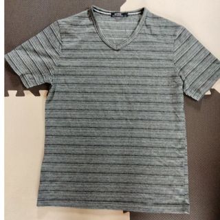 【MITEX】メンズ　Vネック　半袖Tシャツ　L　グレー　カットソー　春夏(Tシャツ/カットソー(半袖/袖なし))