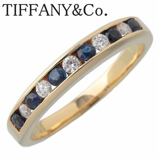 Tiffany & Co. - ティファニー ダイヤ サファイア リング チャネル ハーフエタニティ 11号 幅3.2mm 750YG ハーフサークル 新品仕上げ済 TIFFANY【17489】
