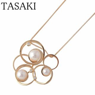 TASAKI - タサキ エニーマ ペンダント ネックレス 現行モデル アコヤパール4.5mm～7.0mm ダイヤ0.05ct 70cm 750YG P-15340型 箱 新品仕上げ済 田崎 TASAKI【17218】