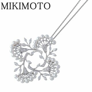 ミキモト(MIKIMOTO)のミキモト ダイヤ ベビーパール ネックレス パール3.5mm ダイヤ1.80ct Pt950/K18WG 43cm 箱 新品仕上げ済 MIKIMOTO【1739915828】(ネックレス)