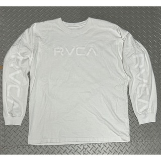 ルーカ(RVCA)のRVCA ルーカ ロンＴメンズ M 長袖Tシャツ ロゴ ホワイト(Tシャツ/カットソー(七分/長袖))