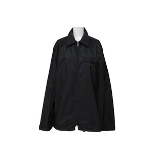 プラダ(PRADA)のPRADA プラダ 19年 リサイクルナイロンシャツ ジップシャツ ブラック サイズM SC502 S201 QO4 美品 中古 64159(その他)