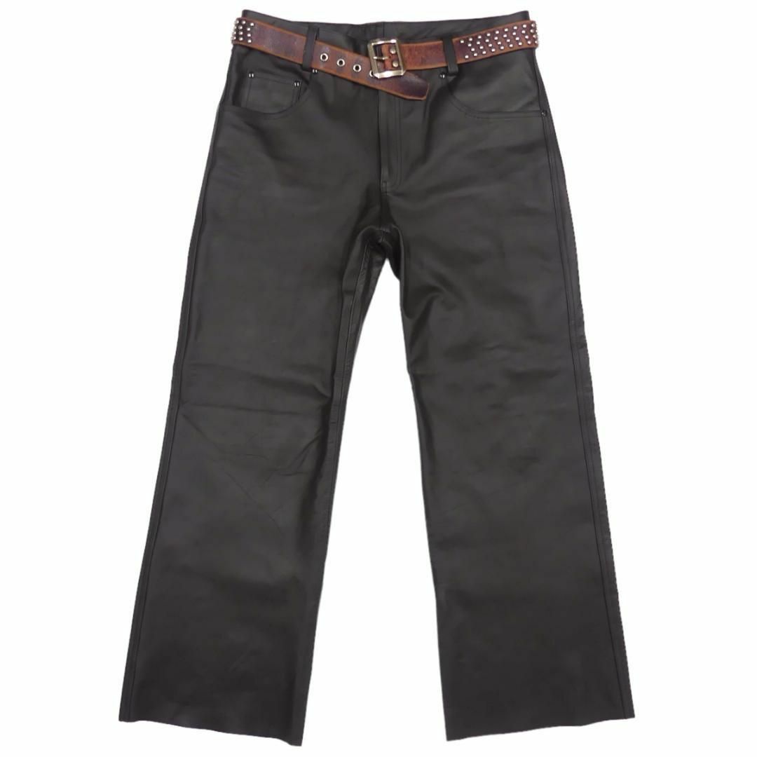 ホーンワークス パンツ 本革 レザー 黒 W36 革パンツ 本皮 NS272 ホーンワークス パンツ 本革 レザー 黒 W36 革パンツ 本皮 NS272