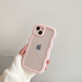 【iPhone14Plus】スマホケース　iPhoneケース　ピンク　雲　韓国風(iPhoneケース)