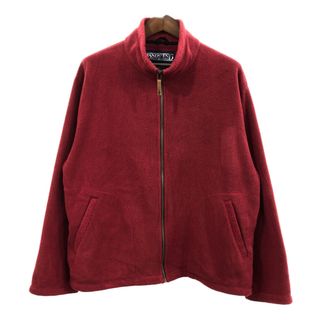 90年代 USA製 LANDS' END ランズエンド POLARTEC ポーラテック フリースジャケット ワインレッド (メンズ L) 中古 古着 Q8694(その他)