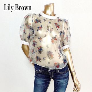 Lily Brown - 【美品】LILY BROWN シアー フラワー トップス ブラウス