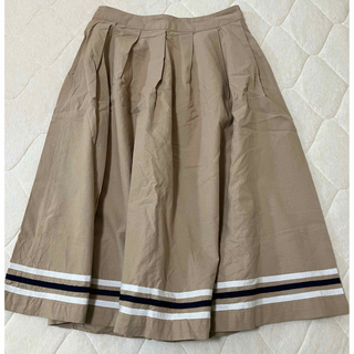 エヘカソポ(ehka sopo)のマリン調スカート　ベージュ×ネイビー×ホワイト(ひざ丈スカート)