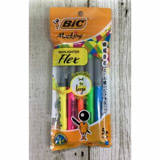 ビック(Bic) 蛍光ペン 蛍光マーカー マーキングハイライターフレックス 5色(ペン/マーカー)