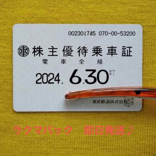 ラクマパック即日発送♪ 東武鉄道　全線　優待乗車証
