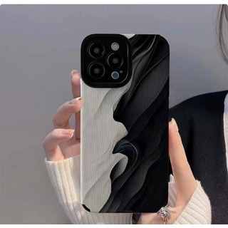 スマホケース  iPhone14  波紋  マーブル  吸収 ブラック ホワイト(iPhoneケース)