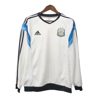 アディダス(adidas)のadidas アディダス サッカー アルゼンチン代表 ゲームシャツ ユニフォーム ホワイト (メンズ L) 中古 古着 Q8680(その他)