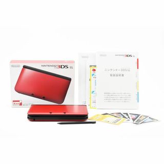 ニンテンドー3DS(ニンテンドー3DS)の【G0373】美品 完品 ニンテンドー3DS LL レッド×ブラック(携帯用ゲーム機本体)