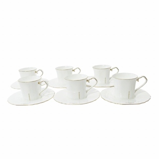 ジバンシィ(GIVENCHY)のジバンシィ カップ&ソーサー C&S 6客 セット コーヒーカップ ロゴ 白(食器)
