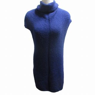 バジュラ bajra ワンピース ニット ドレス ブルー 約M~L ■GY31(ひざ丈ワンピース)