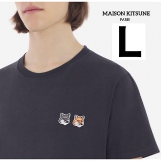 メゾンキツネ(MAISON KITSUNE')のMaison kitsune メゾンキツネ  黒Tシャツ Lサイズ(Tシャツ/カットソー(半袖/袖なし))
