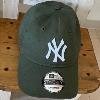 ニューエラー(NEW ERA)のニューエラ キャップ 9TWENTY 柔らか ヤンキース モスグリーン 金具留め(キャップ)