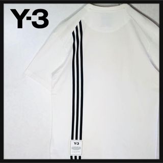 Y-3 - 【人気デザイン】Y-3 バックスリーストライプ ヨウジヤマモト Tシャツ 白