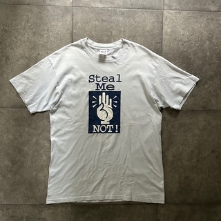 アンビル(Anvil)の90s anvil アンビル メッセージtシャツ USA製 ライトブルー L(Tシャツ/カットソー(半袖/袖なし))