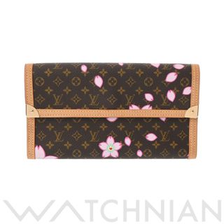 ルイヴィトン(LOUIS VUITTON)の中古 ルイ ヴィトン LOUIS VUITTON M92027 TH0023 レディース 長財布 モノグラム・チェリーブロッサム ブラウン モノグラムキャンバス(財布)