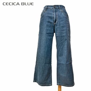 【CECICA BLUE】デニム風ワイドパンツ/38★セシカブルー(カジュアルパンツ)