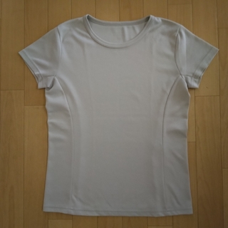 レディース　速乾 Tシャツ　グレー　Lサイズ(Tシャツ(半袖/袖なし))