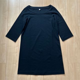 ユニクロ(UNIQLO)のUNIQLO 7分袖ワンピース チュニック サイズM(ひざ丈ワンピース)