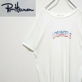 ロンハーマン(Ron Herman)のロンハーマン センター 刺繍 ロゴ ホワイト 半袖 Tシャツ(Tシャツ/カットソー(半袖/袖なし))