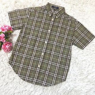 BURBERRY - バーバリーロンドン　シャツ　ノバチェック　130cm カーキ