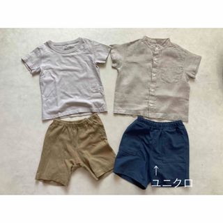 ムジルシリョウヒン(MUJI (無印良品))の無印良品とユニクロ   100cm  シャツ、Tシャツ、パンツセット(パンツ/スパッツ)