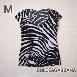 DOLCE&GABBANA - 美品 (M) ドルチェ&ガッバーナ 半袖カットソー Tシャツ フレンチスリーブ