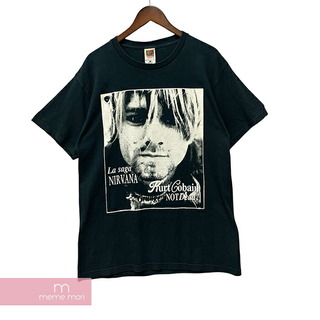 90's Nirvana Kurt Cobain NOT! Dead S/S Tee 90's ニルヴァーナ カートコバーンノットデッドTシャツ 半袖カットソー ヴィンテージTシャツ フォトプリント バンT 追悼Tシャツ ダークネイビー サイズL【240602】【中古-A】【me04】(Tシャツ/カットソー(半袖/袖なし))