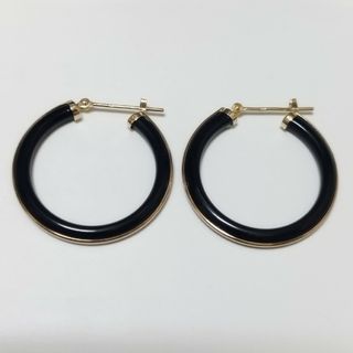 JEWELRY TSUTSUMI - ジュエリーツツミ　オニキス　K10イエローゴールド　フープピアス