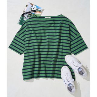 FREAK'S STORE - 【新品•未使用】フリークスストア　ボートネック　バスクボーダー 半袖TシャツGR