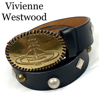 Vivienne Westwood - ヴィヴィアンウエストウッド　ベルト　オーブ金具　レザー　ブラック　スタッズ