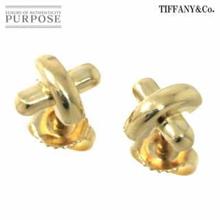 ティファニー(Tiffany & Co.)のティファニー TIFFANY&Co. クロス ステッチ ピアス K18 YG イエローゴールド 750 VLP 90232695(ピアス)