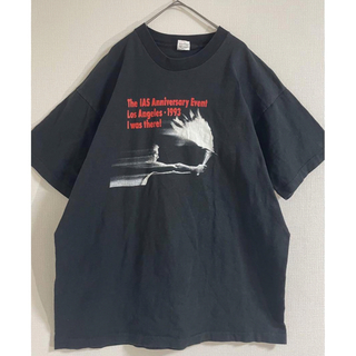フルーツオブザルーム(FRUIT OF THE LOOM)の90s フルーツオブザルーム　ロサンゼルス　オリンピック　Tシャツ　黒　古着　赤(Tシャツ/カットソー(半袖/袖なし))